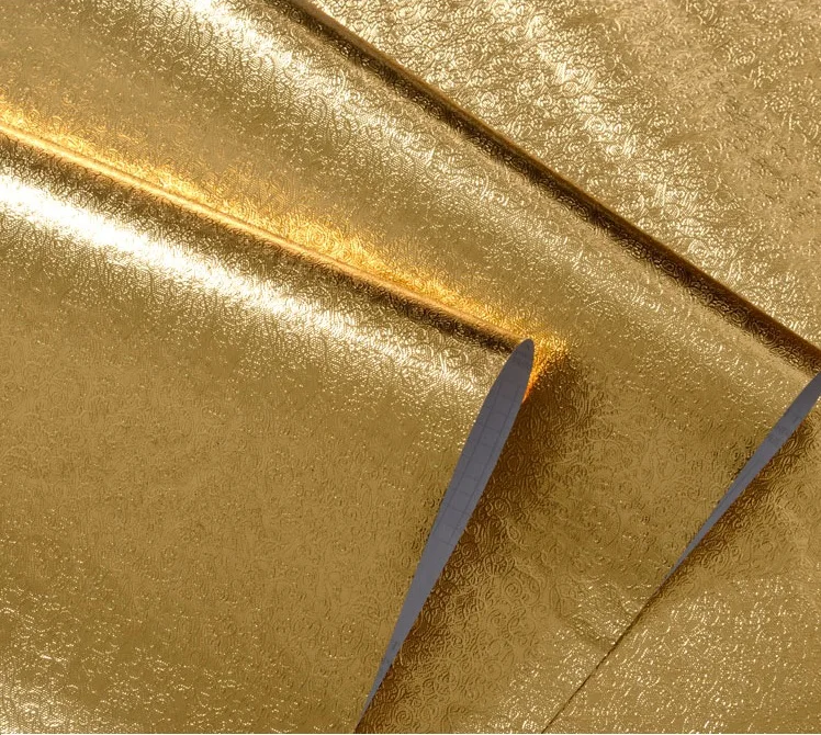 Классический роскошный Дамасская фольга Серебро Золото обои под Металл Настенная потолочный телевизионный диван фон мебель домашний декор