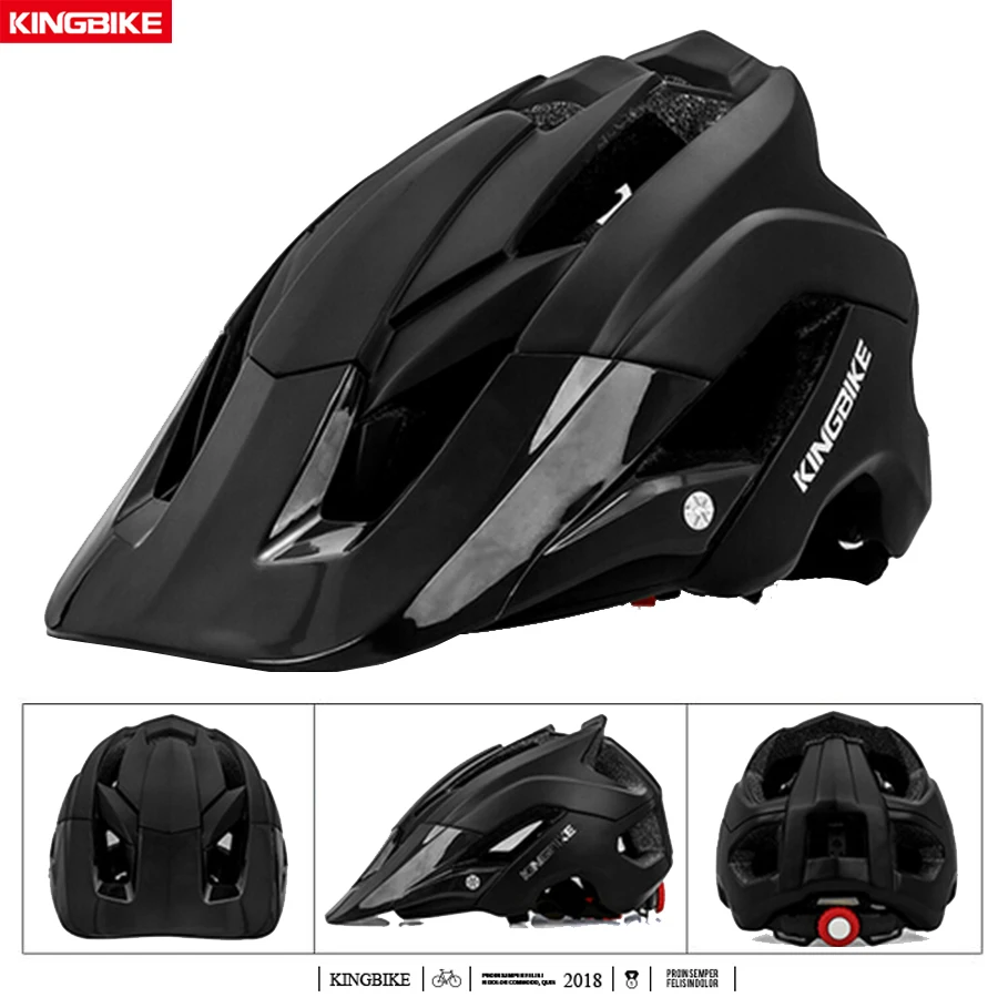 KINGBIKE велосипедный шлем со съемным козырьком Casco Ciclismo матовый черный велосипедный дорожный горный MTB шлем Мужской Женский шлем