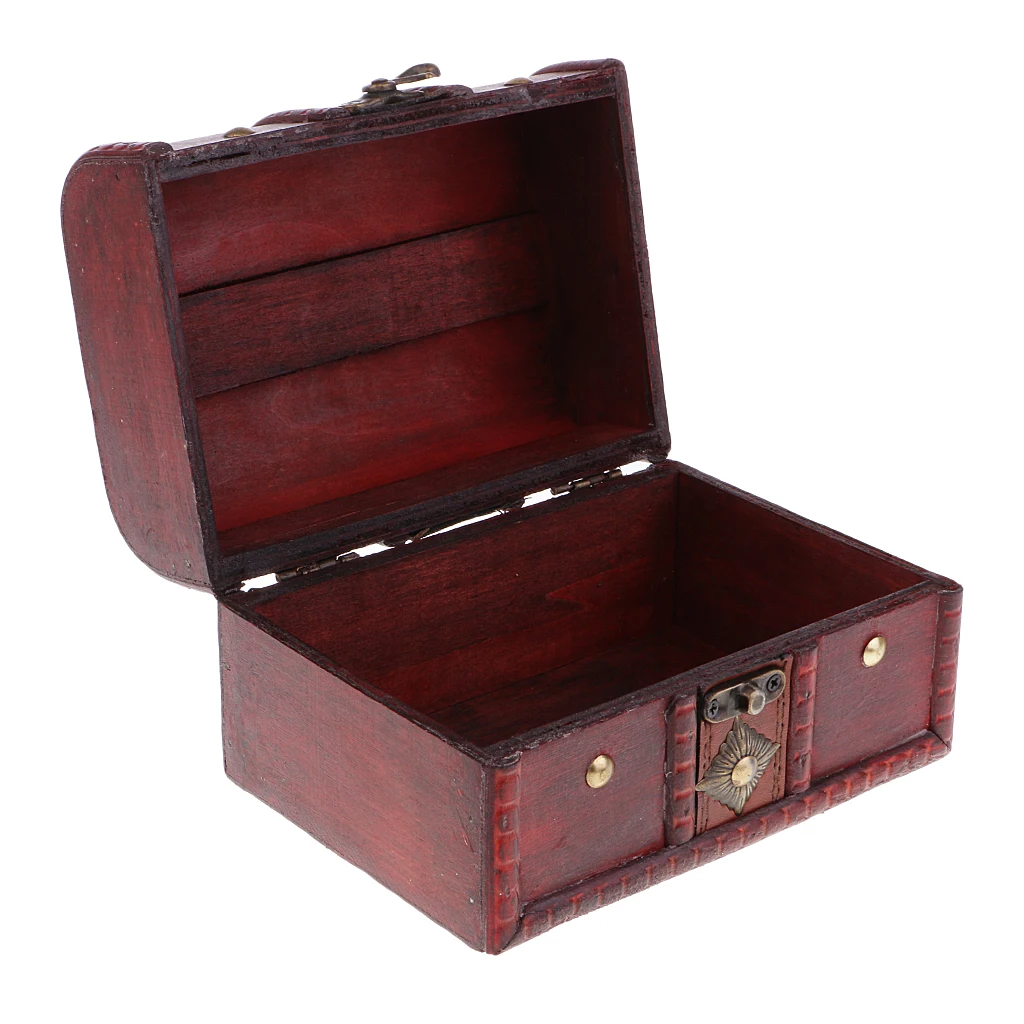 2PCS Vintage Wood Jewelry Box Necklace Bracelet Storage Organizer Gift Box