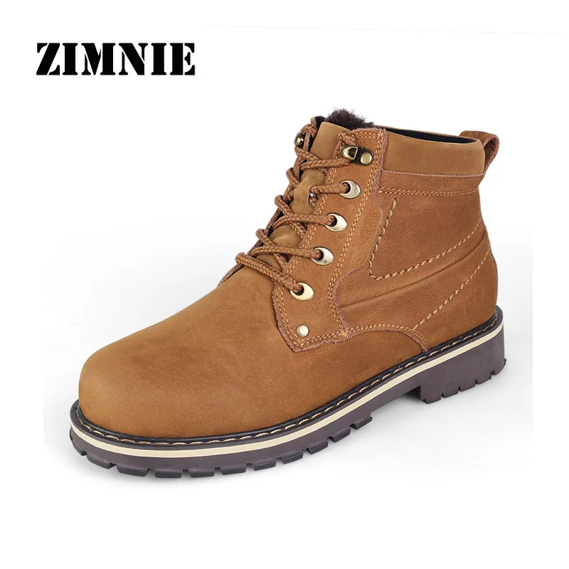 

ZIMNIE Autumn Winter Men Boots Large Size 37-50 Vintage Style Boots Men Shoes Casual Fashion Warm Lace-up Martin Boots Hombre