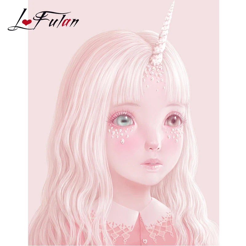 

Le Fulan 5D DIY Diamond Painting Embroidery Set Cartoon girl Kawaii Harajuku Anime Unicorn Daimond Mosaic Stitch Sale Rhinestone