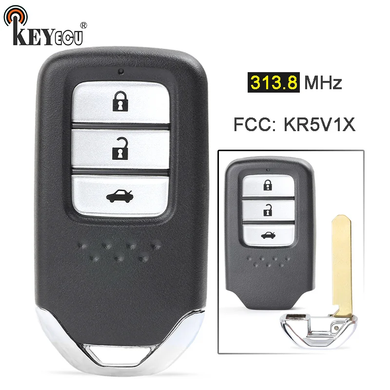 KEYECU 313.8MHz FCC: KR5V1X 72147-T2A-D11 HK1310A Replacement 3 Button Remote Key Fob for Honda Accord Crider | Автомобили и