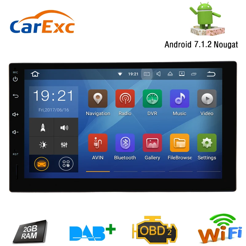 

2GB RAM Quad Core Android 7.1.2 Car DVD Player Universal Double 2din 2 din GPS Navigation Radio Stereo Autoradio Multimedia