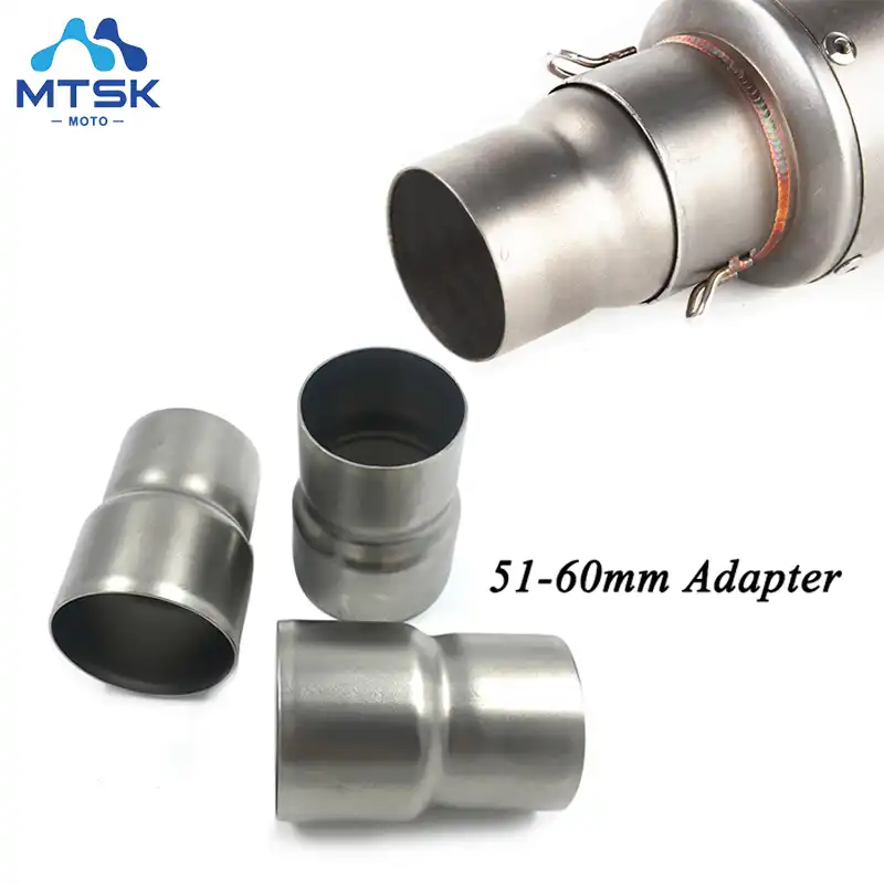 Adaptador de escape 51 mm a 60 mm Motocicleta Adaptador de tubo de escape Reductor Conector del silenciador Acero inoxidable