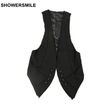 Black Suit Vest Women Spring Working Style Waistcoat Solid Cotton V Neck Plus Size 3XL Gilet Brand New Fashion Ladies Clothing