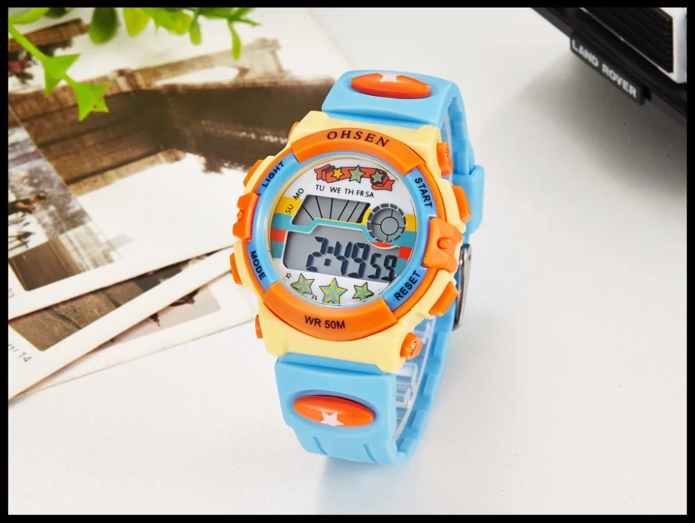 TOP 2017 OHSEN Brand Digital Quartz Watch Children Boy 50M Waterproof Watches Blue Silicone Strap LCD Backlight Alarm Clock (26)