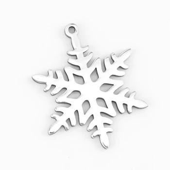 

Simsimi Snow flake Charms pendant Necklace both sides Mirror Polish Stainless Steel Pendant Wholesale 10pcs