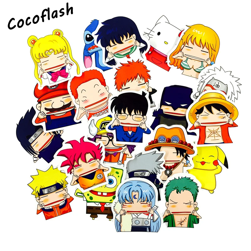 22 Pcs Cartoon Grimace Graffiti Japanese Anime Pinch Face Stickers For Car Laptop Pad Bicycle Phone Decal PVC Sticker For Kid