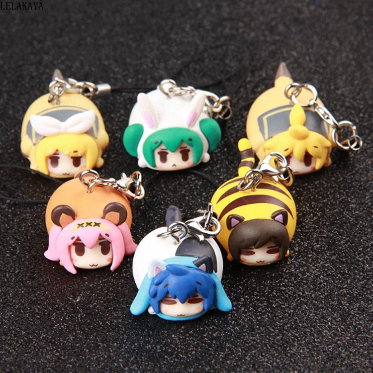 

8pcs/set Cartoon Mini Hatsune Miku Anime Action Figure Kagamine Rin Len Bag Xmas Pendants Keychain Gift Doll 2.2cm