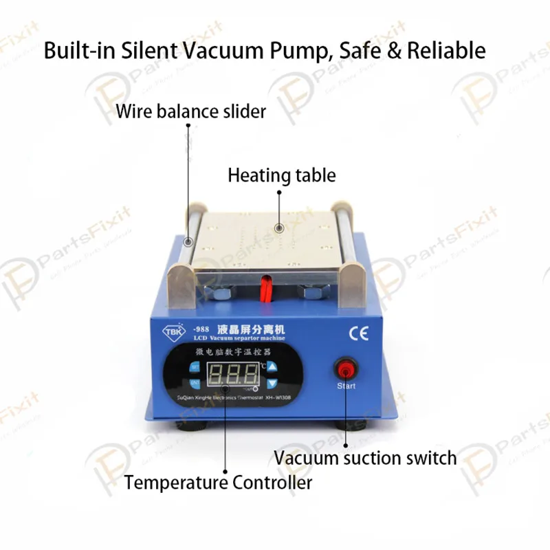 New Version Built-in Silent Vacuum Pump LCD Separator Machine for iPhone Samsung LCD Refurbish TBK-988 -5_