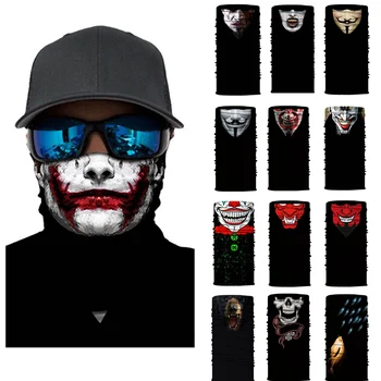 

Seamless Skull Skeleton Joker Clown Balaclava Tube Motorcycle Neck Face Mask Scarf Bicycle Hunting Outdoor Ride Bandana Headband