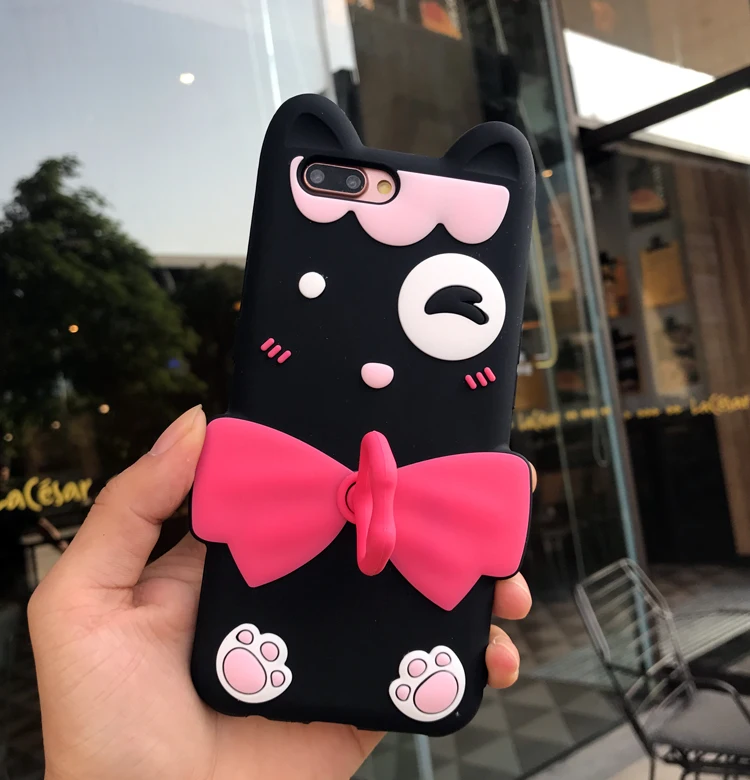 Fashion 3D Cartoon Ring cat Silicone case for OPPO R11Cute cover R11 PLUS |