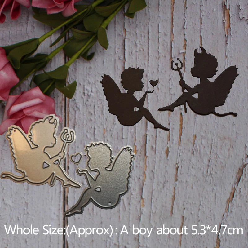 

Angel and devil baby heart Metal steel frames Cutting Dies DIY Scrap booking Photo Album Embossing paper Cards5.3*4.7cm