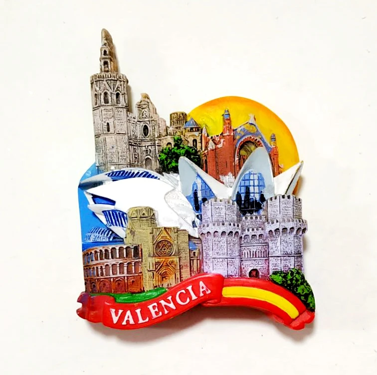 Ручная роспись Испания Валенсия 3D смолы магниты на холодильник туристические сувениры холодильник магнитные наклейки подарок