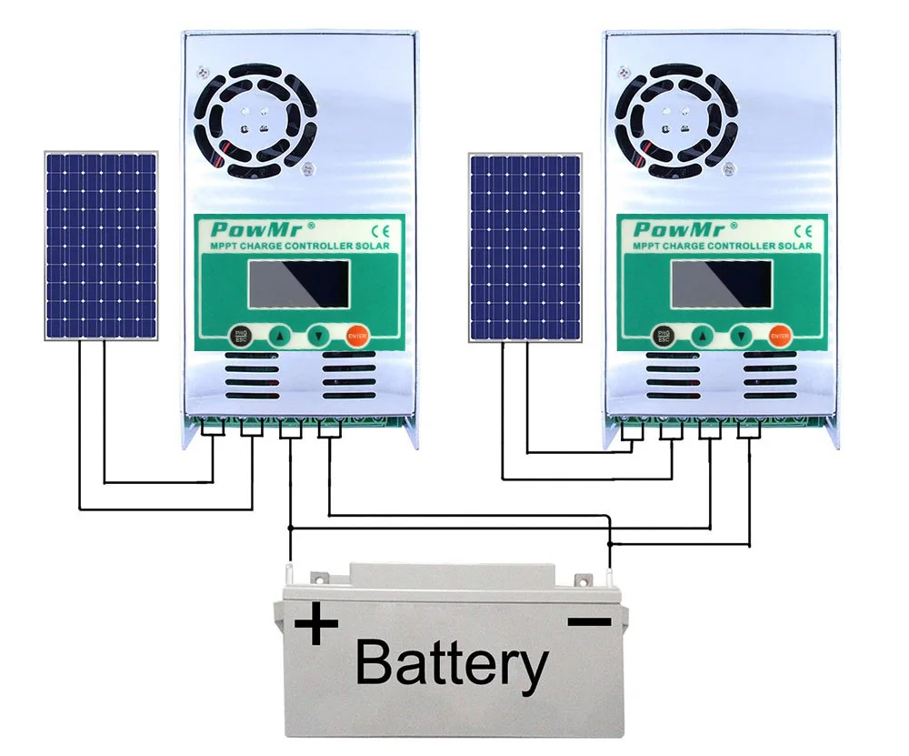 PowMr 12 В 24 в 36 в 48 в 40A 60A Солнечный контроллер для герметичного геля Nicd Li батарея Высокая производительность MPPT Контроллер заряда с ЖК-дисплеем
