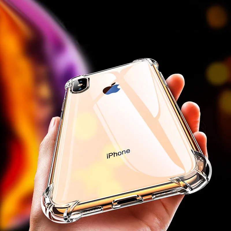 Super Shockproof Clear Soft Case for iPhone 5 5S SE 6 7 8 Plus 6SPlus 7Plus 8Plus X S R MAX Silicon Luxury Cell Phone Back Cover |