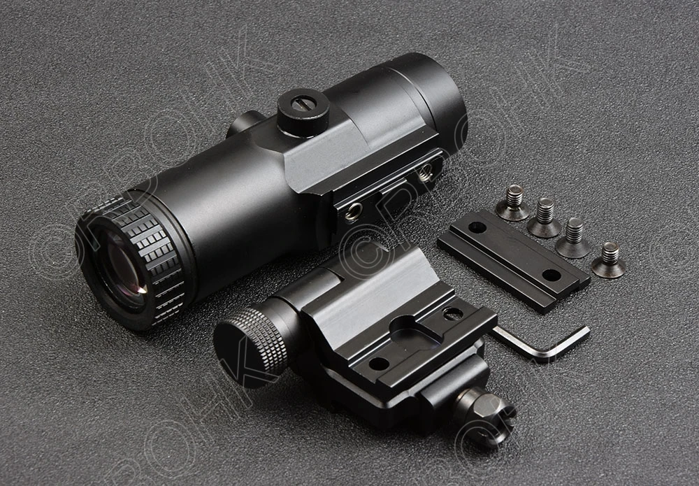 

holographic red dot 3x Magnifier scope with Flip side 20mm picatinny rail mount base All aluminum alloy manufacturing R4193