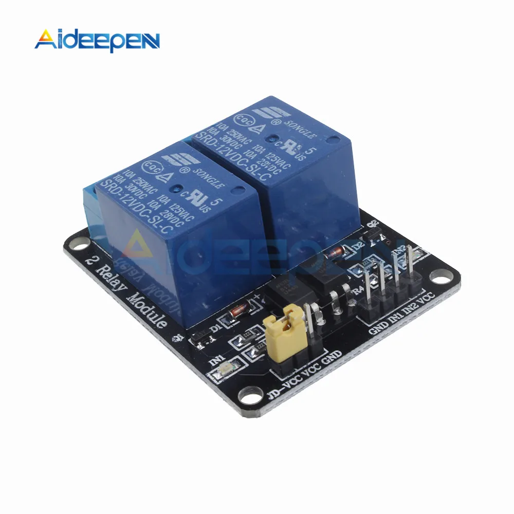 

DC 12V 2-channel relay module New 2 channel relay expansion board 2-way relay module Shield for Arduino ARM PIC AVR DSP