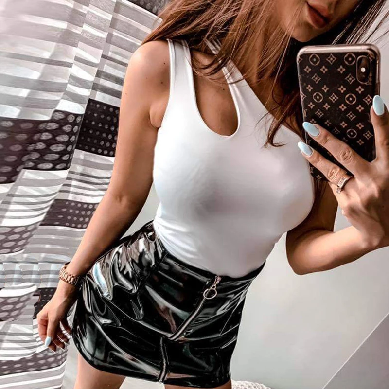 التشفير النيون الأخضر أكمام ارتداءها مثير عارية الذراعين واحد الكتف Bodycon رومبير المرأة بذلة الصيف الجوف خارج داخلية