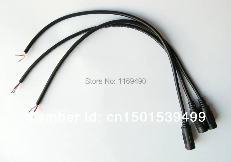 

Free shipping , 10pcs / lot DC Plug Connector 5.5 x 2.5mm / 5.5*2.5 Female Jack / Socket With Cord adapter power Cable 28cm