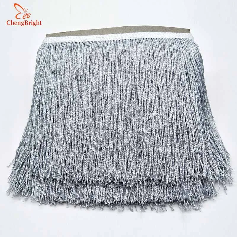 

CHENGBRIGHT 5 Yard 20cm Wide Sparkling Fringe Trim Tassel Fringe Trimming Latin Dress Stage Clothes Accessories Lace Ribbon