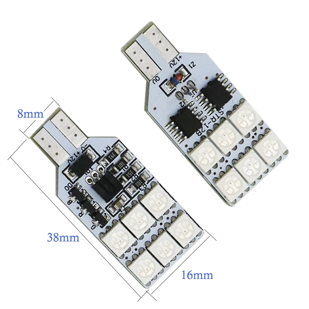 2x T10 194 168 W5W RGB 5050 SMD 6 LED 12 LED Car Reading Wedge Light Lamp 16 Colors LED Bulb With Remote Controller Flash Strobe 2x T10 194 168 W5W RGB 5050 SMD 6 LED 12 LED Car Reading Wedge Light Lamp 16 Colors LED Bulb With Remote Controller Flash Strobe