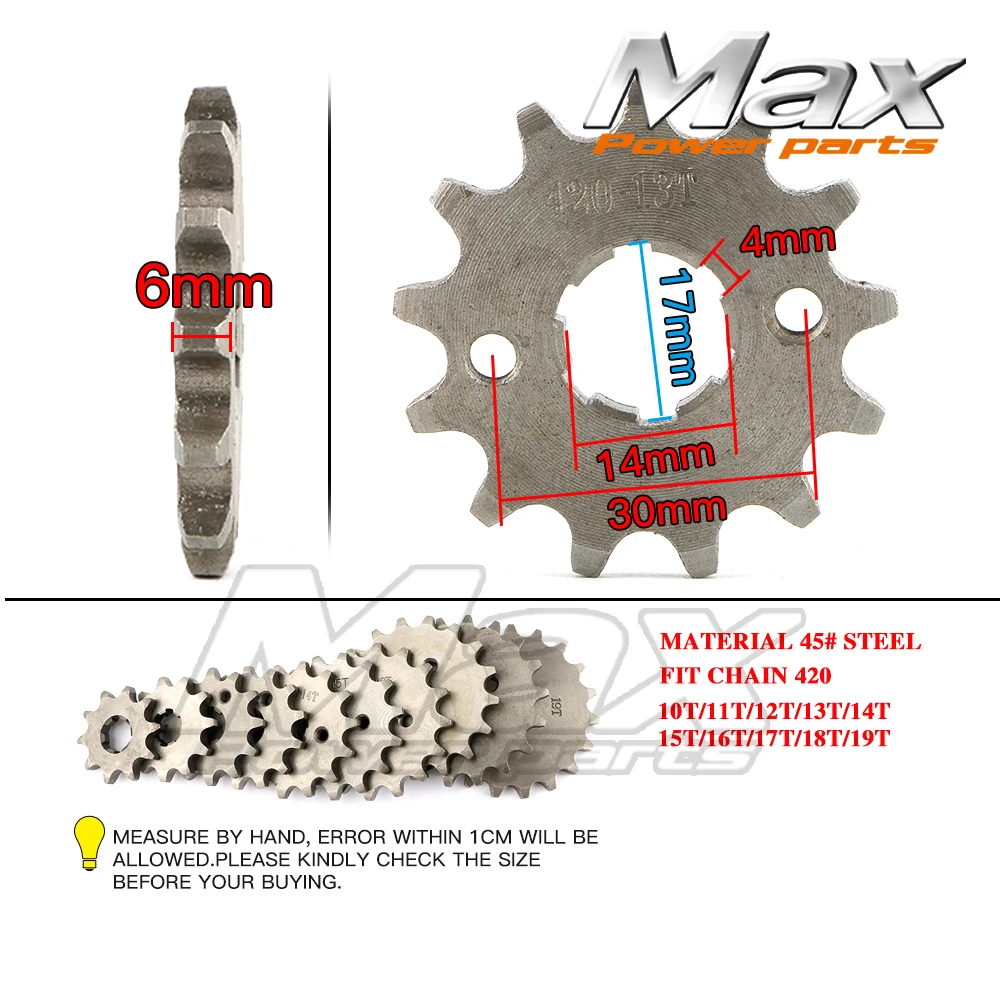 

Engine Chain Sprocket 420 10T 11T 12T 13T 14T 15T 16T 17T 18T 19T 90cc 110cc 125cc Chinese ATV Dirt Bike Quad TaoTao Roketa Sunl