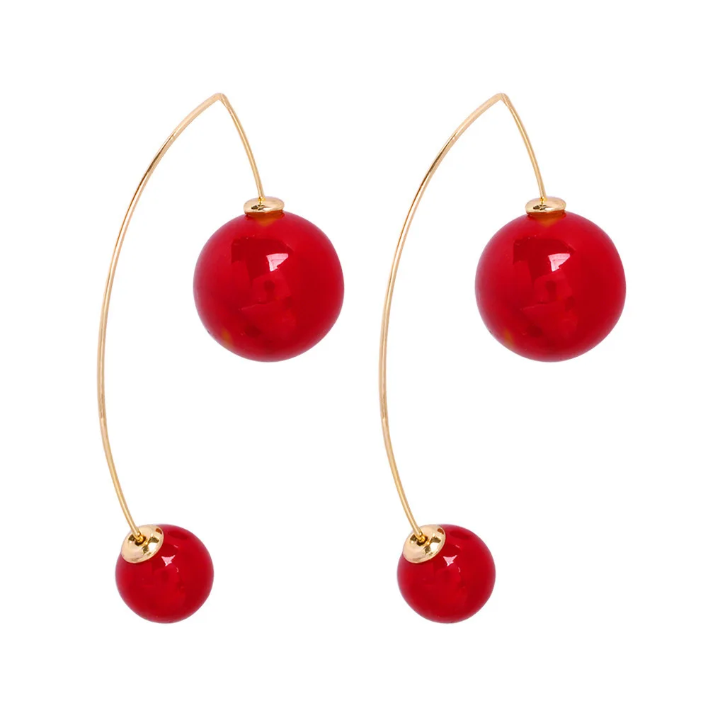 

JOUVAL Fashion Trendy Imitation Pearl Clip Earrings Elegant Red White Big Gold Alloy Earcuff Cute Earring Brincos Jewelry 2019