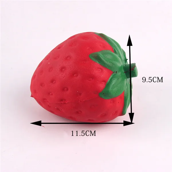 Big Jumbo Juicy Squishy Strawberry Fake Artificial Food Fruit Memory Foam Venting toys - Size