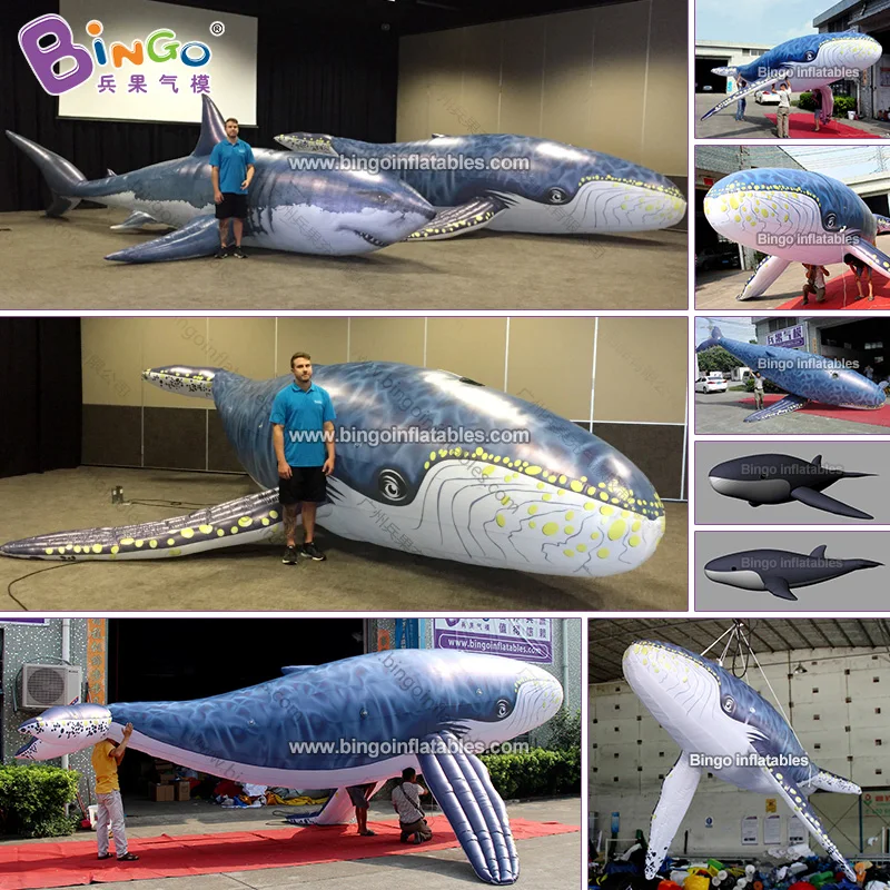 10 футов/3 метра длинные висячие Большие надувной КИТ, Воздушно продуваемые горбатые киты-надувная игрушка