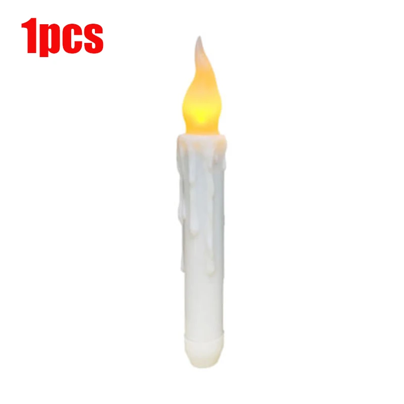A 1PCS Without base Светодиодный беспламенная Тонкая Свеча мерцающие искусственные свечи свадьба для домашней вечеринки день Святого Валентина помолвки украшения на батарейках - Цвет: A 1PCS Without base