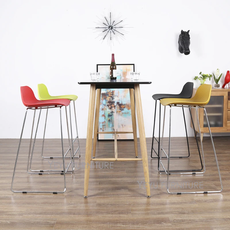Modern Design Plastic And Metal Kitchen Room Counter Stool Bar