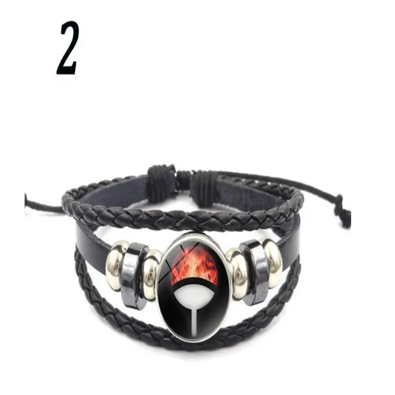 Uchiha Clan Rinnegan Sharingan Eye Bracelet Anime Naruto Braided Leather Bracelet Cosplay Jewelry A912 - Цвет: style 2