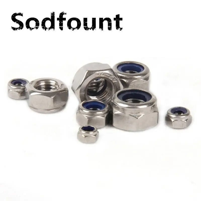 

50/30/10pcs/lot Metric DIN985 M6 M8 M10 M12 304 Stainless Steel Hex Head Nylon Insert Lock Nuts