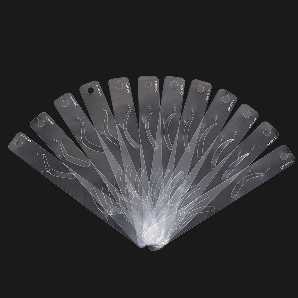 

12pcs/set Different Eyebrow Template Magic Eyebrow Stencil Eye Brow Template Make Up Tool Perfect Shape Eyebrow Design Belt