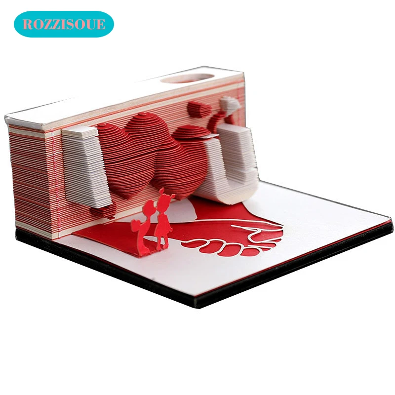 3D Романтическая почта это Липкие заметки любовь Cancelleria Kawaii memo pad Notas Adhesiva офисное украшение необычные подарки японские вещи - Цвет: Красный
