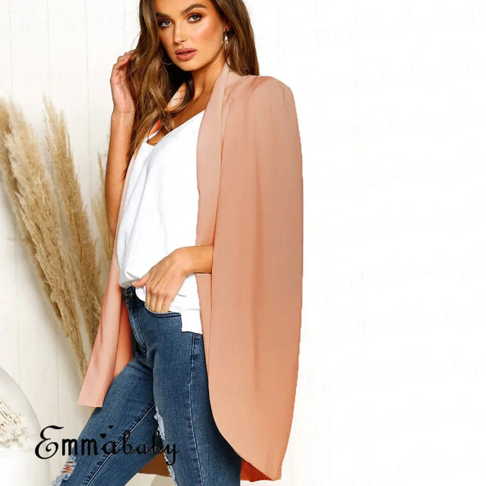 

Women Lady Cloak Cape Blazer Suit Jacket Coat Trench Poncho Outwear