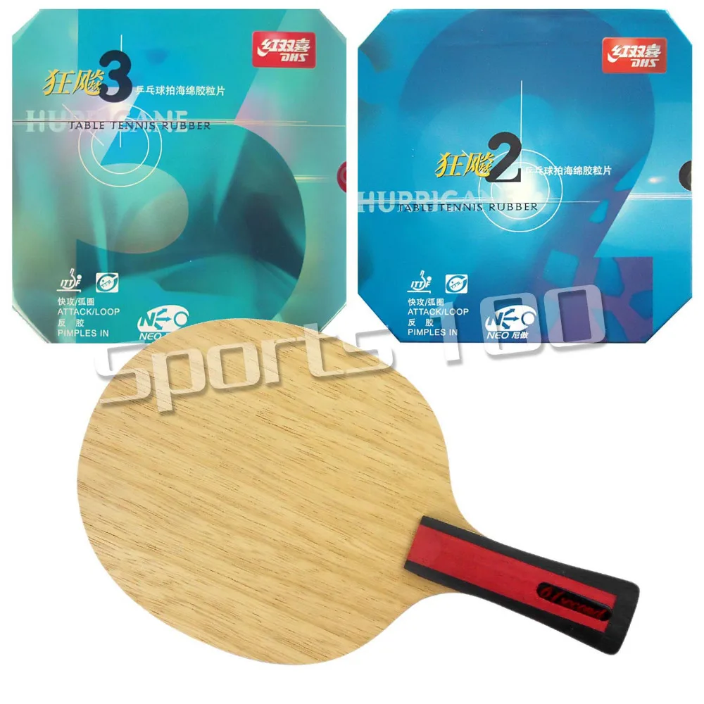 Pro Combo Racket 61second 3004 Shakehand with DHS NEO Hurricane 2 and NEO Hurricane 3 with a free small case