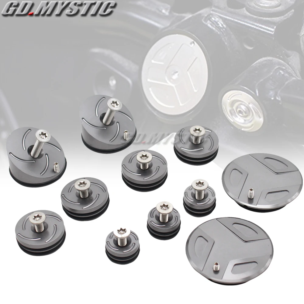 

Motorcycle CNC Aluminum Frame Hole Plug Cap Cover Set for 2014-2017 BMW R1200GS R1200RT R 1200 GS RT ADV Adventure 2014-2017