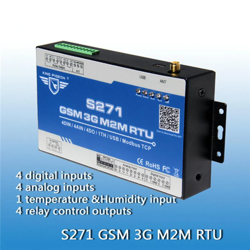 

King Pigeon S271 Free Shipping 3G GSM Remote Control switch terminal/Wireless Contoller GSM PLC Controller with SMS