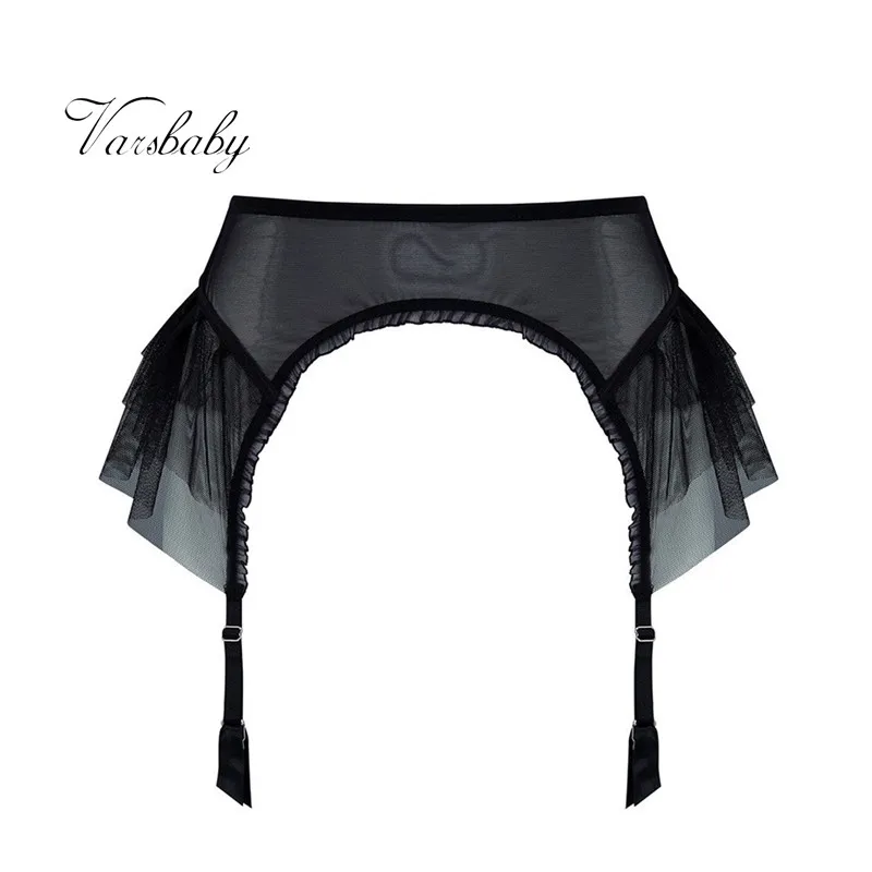 

Varsbaby women's sexy fun ruffles underwear ladies yarn transparent garters
