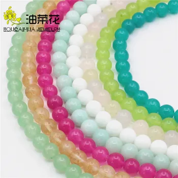 

8mm Chalcedony Summer Jewelry Fitting Loose Round Beads Stones Translucent Stone 15inch Semi Finished Necklace Balls Women Gift