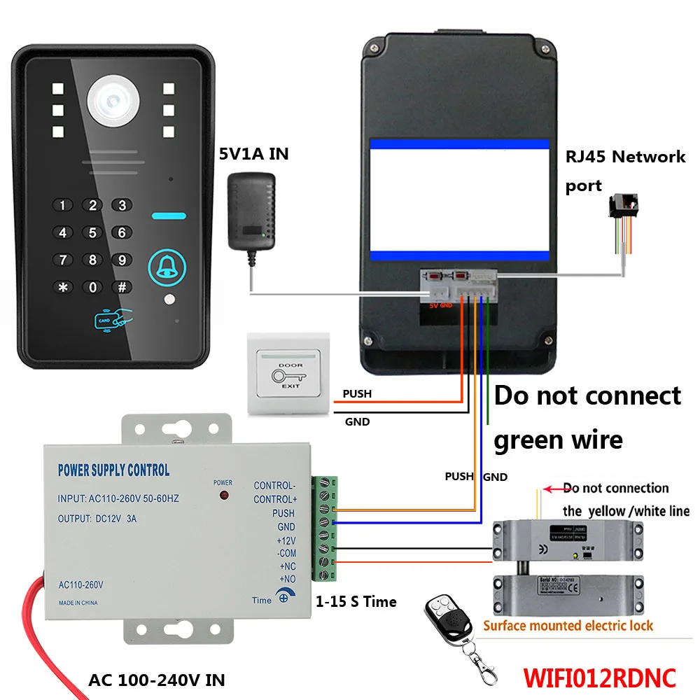 Mountainone 720 P Беспроводной WI-FI RFID пароль видео-телефон двери дверной звонок Домофон Системы Ночное Видение Электрический откидной Болт замка