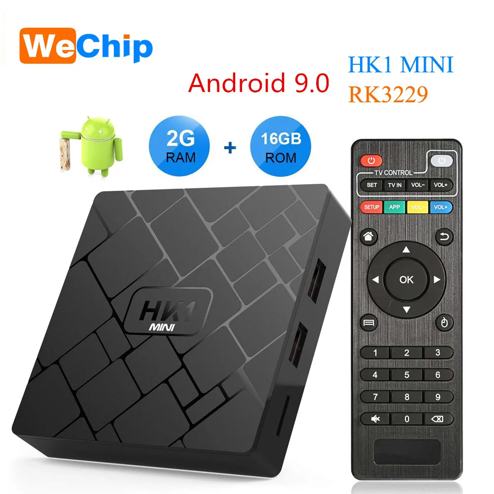 Умная ТВ приставка Wechip Android 9 0 HK1 mini 2 ГБ 16 четырехъядерный процессор Rockchip RK3229 4G Wi Fi