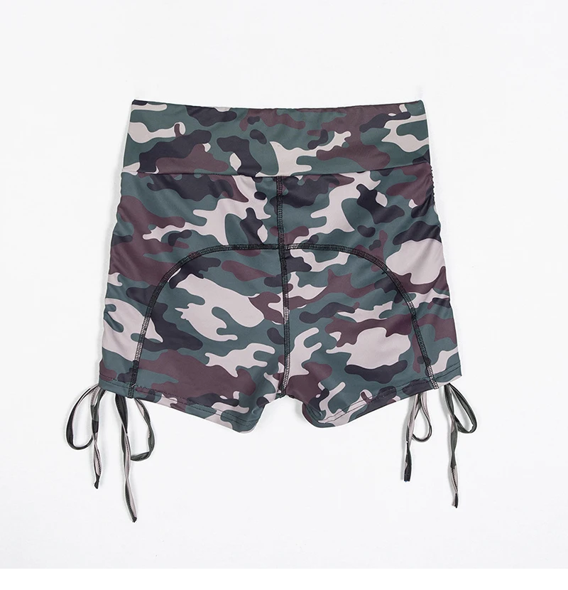 Women Casual Scrunch Green Camouflage Shorts Fashion Casual Yogaing Gyms Camo High Waist Booty Butt Shorts (13)