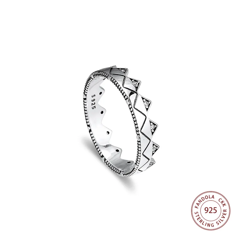 

Exotic Crown Ring 925 Sterling Silver Wedding Original Rings for women Silver 925 Jewelry anillos mujer