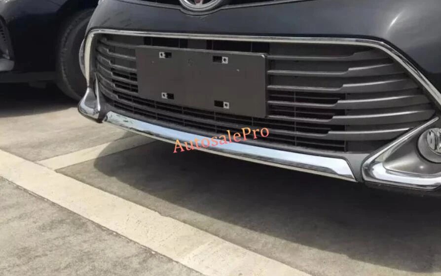 ABS Chrome Front Bottom Grill Grille Bumper Protector trim Cover 1Pcs for Toyota Camry 2015in