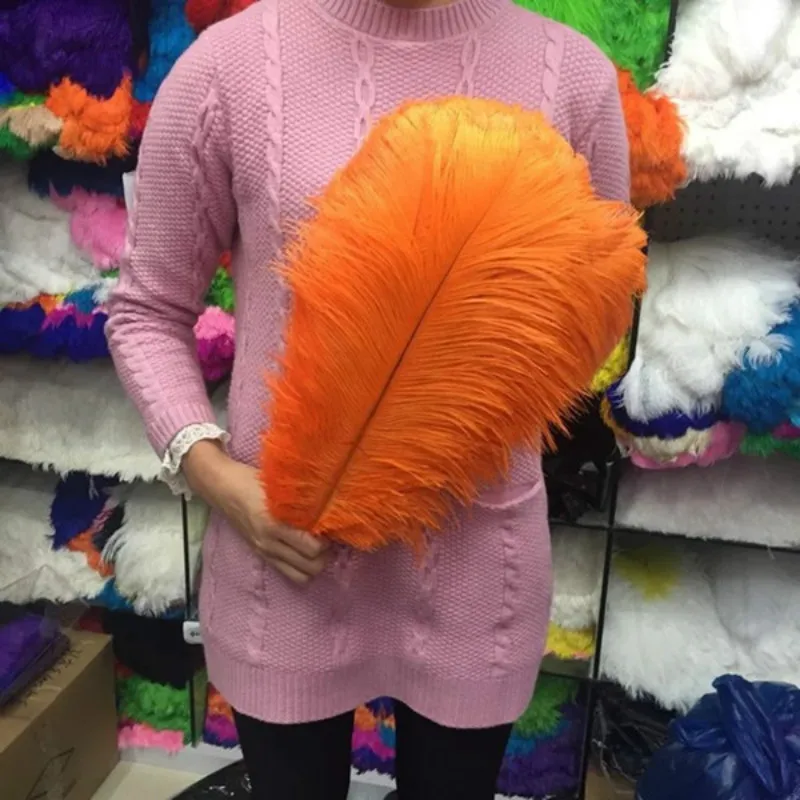 Gorgeous 10PCS/lot Beautiful high-quality orange ostrich feathers 40-45 cm / 16-18 inch wedding feather decorations | Дом и сад