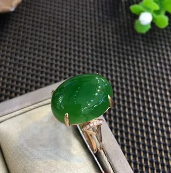 

18K rose gold with diamonds set with top old ingredients spinach green and Tian Biyudan ringh64#