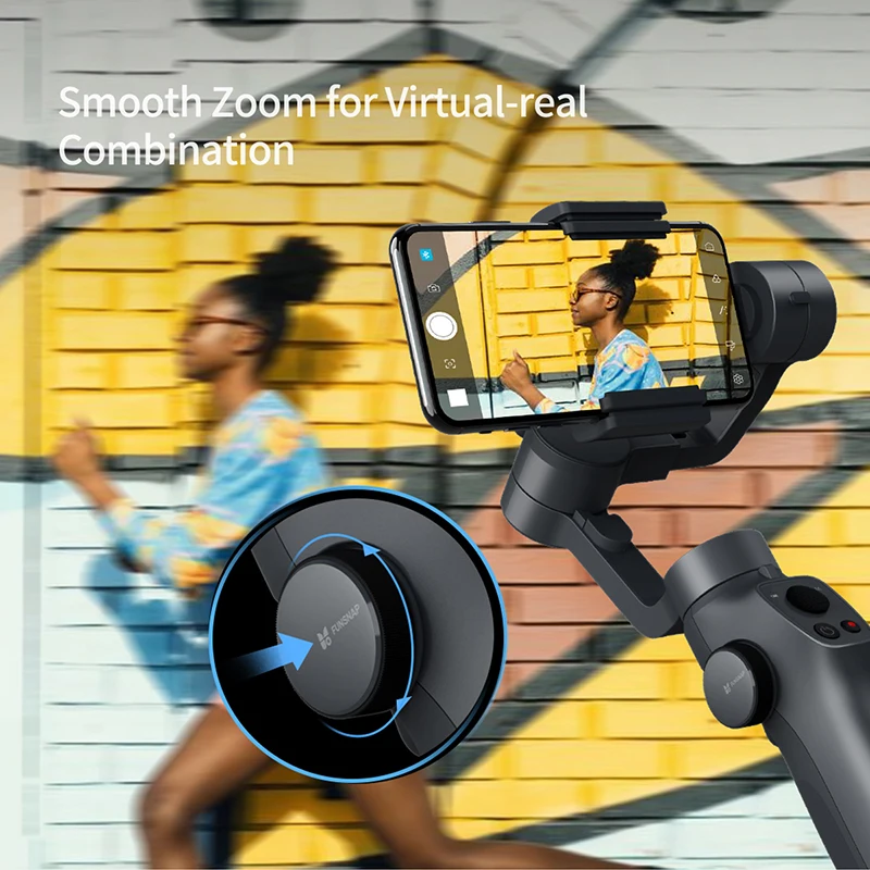  Funsnap Caputure 2 Smartphone 3 Axis Gimba Action Camera Gimbal for IOS Andriod Gopro 7 6 5 EKEN Yi